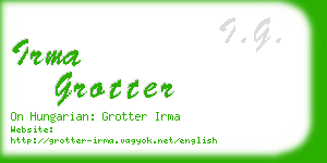 irma grotter business card